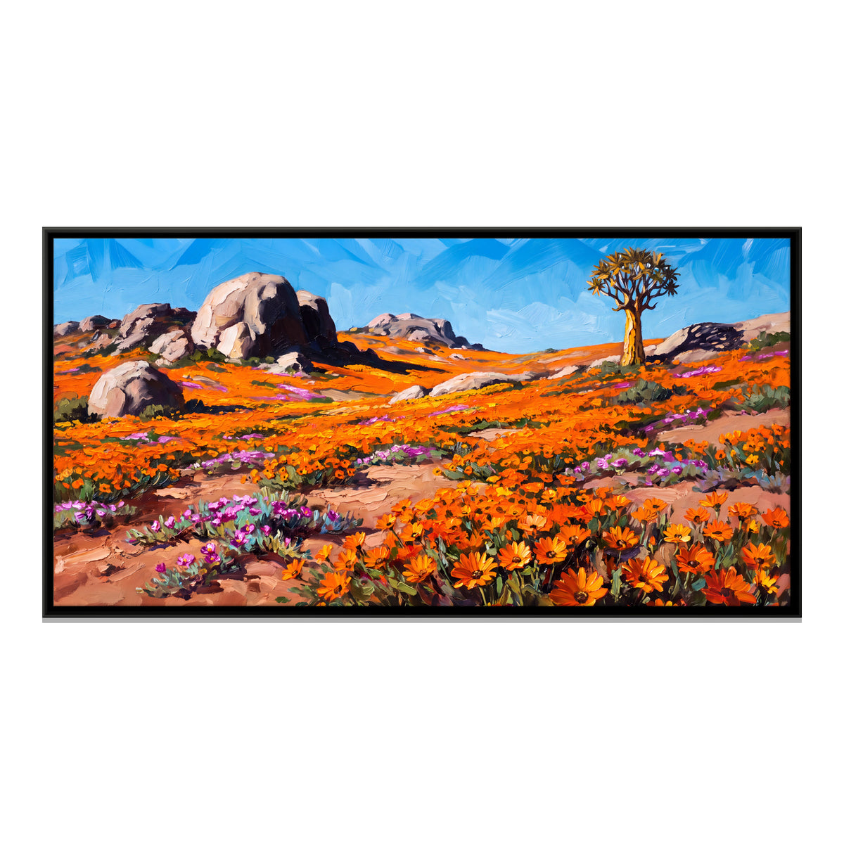 Desert Superbloom - framed canvas print, front view