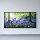 Bluebells in a Sunlit Wood