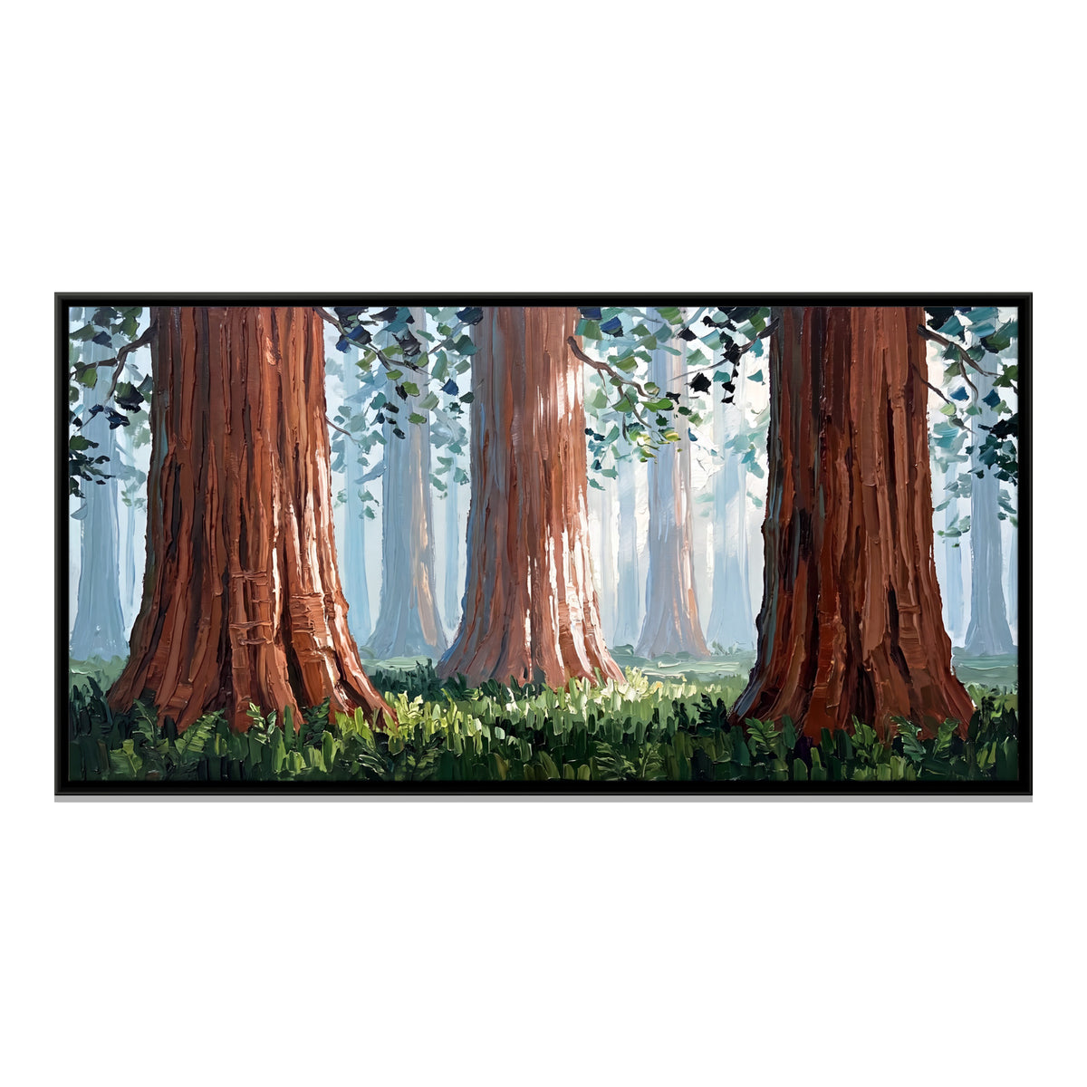 Giant Redwood Grove - framed canvas print, front view