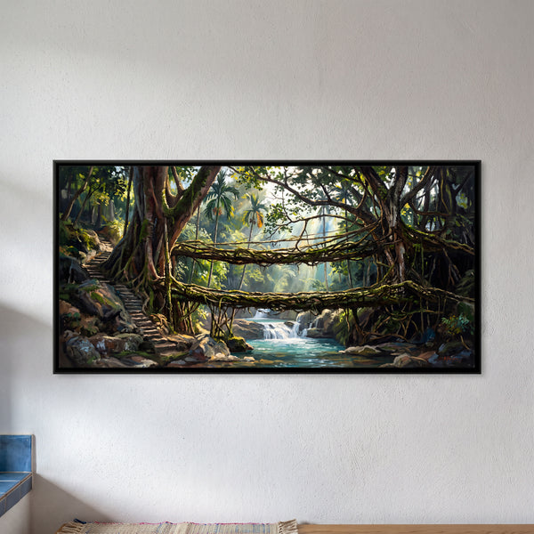 Living Root Bridge in Charcoal