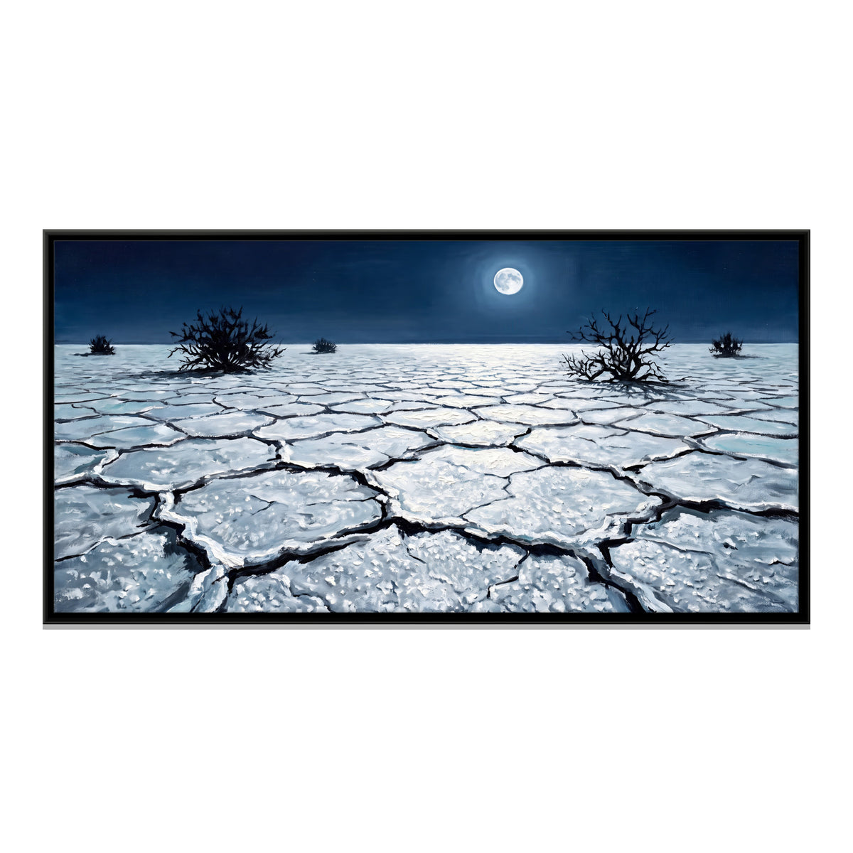 Rann of Kutch by Moonlight - framed canvas print, front view