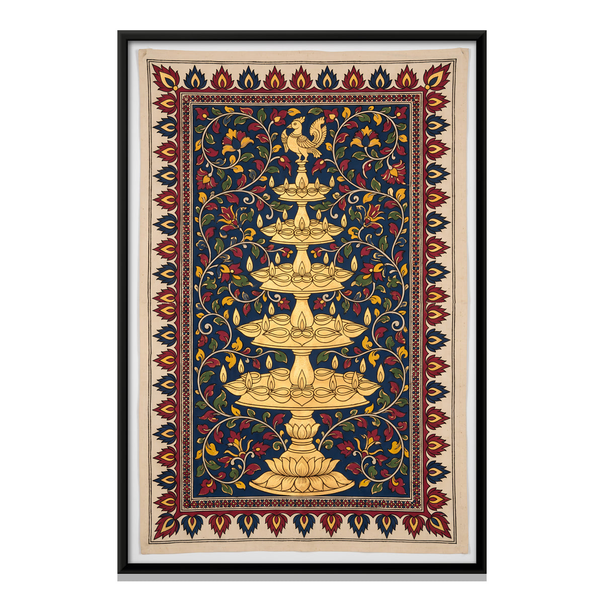 Tiered Temple Lamp - framed canvas print, front view