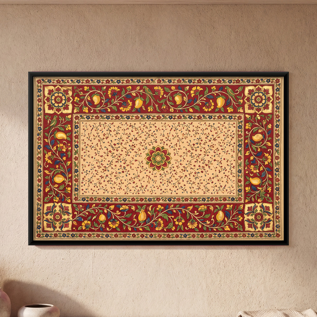 Mango Vine Border Panel - framed canvas art hung on a wall