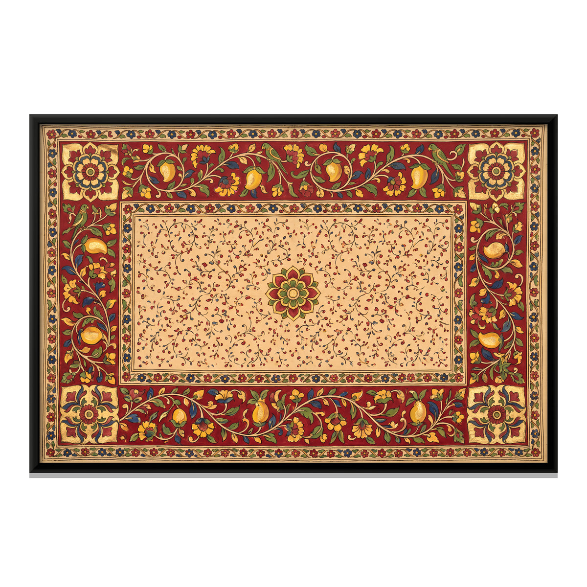 Mango Vine Border Panel - framed canvas print, front view