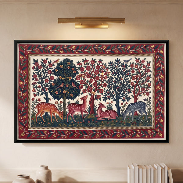 Deer in a Flowering Grove in Sand