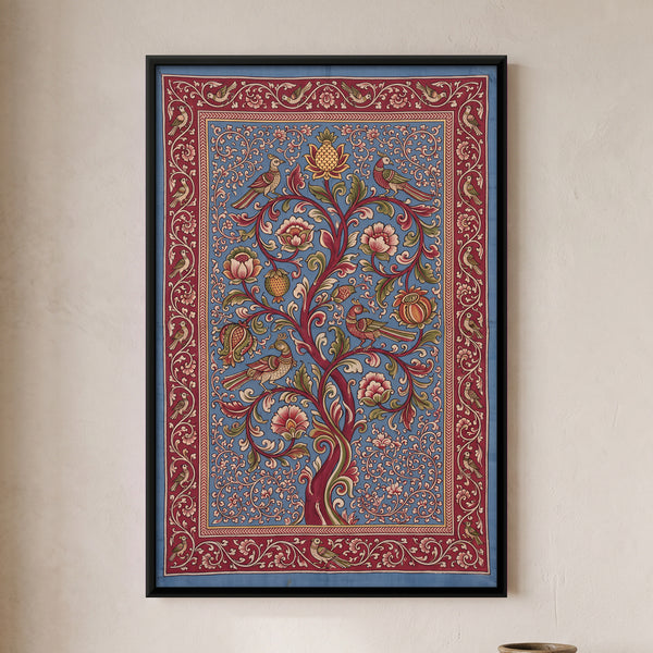 Tree of Life with Birds in Indigo