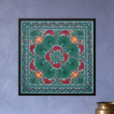 Fish and Lotus Pond in Teal