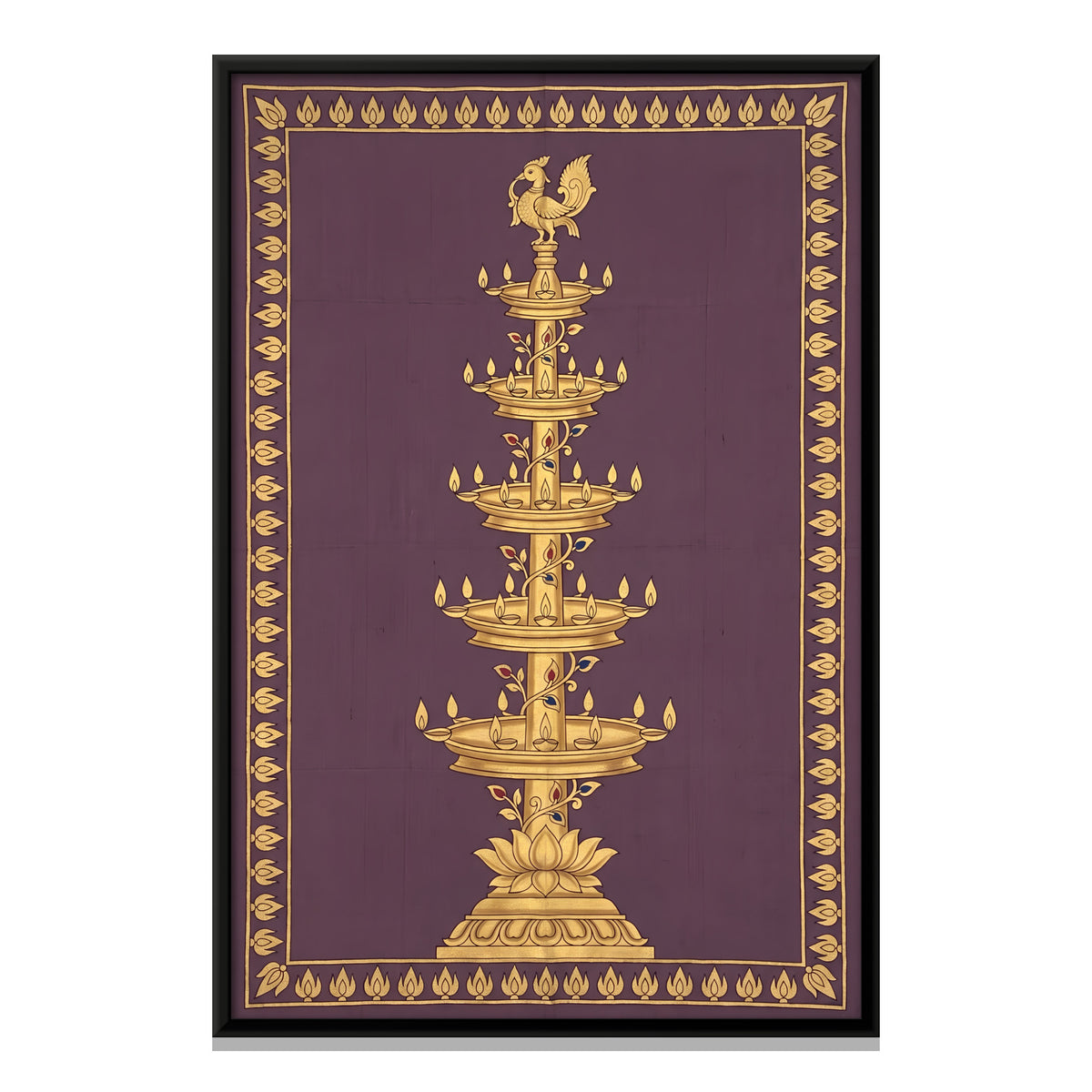 Tiered Temple Lamp - framed canvas print, front view