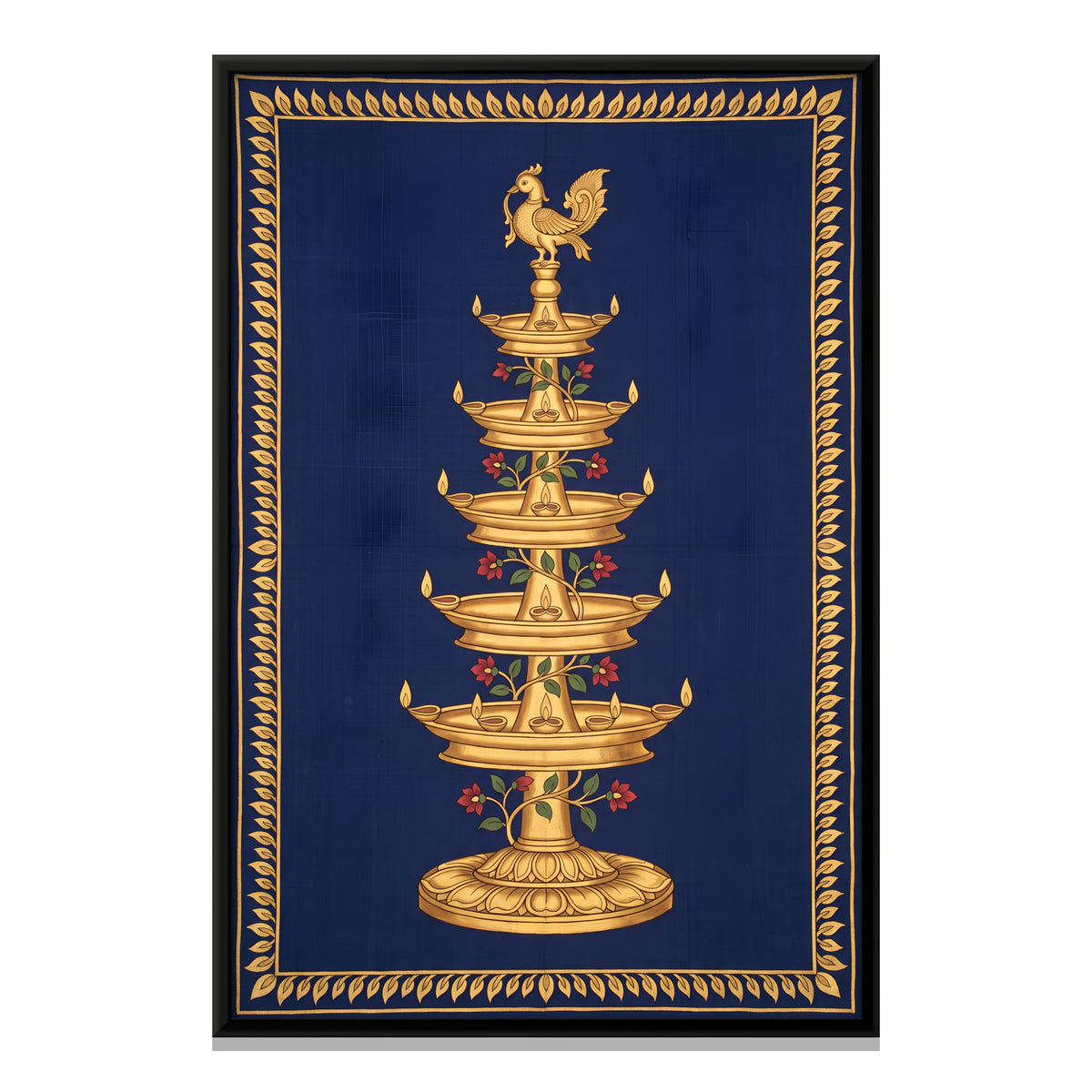 Tiered Temple Lamp - framed canvas print, front view