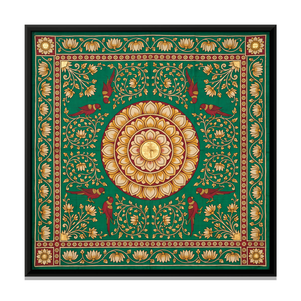 Lotus Medallion - framed canvas print, front view
