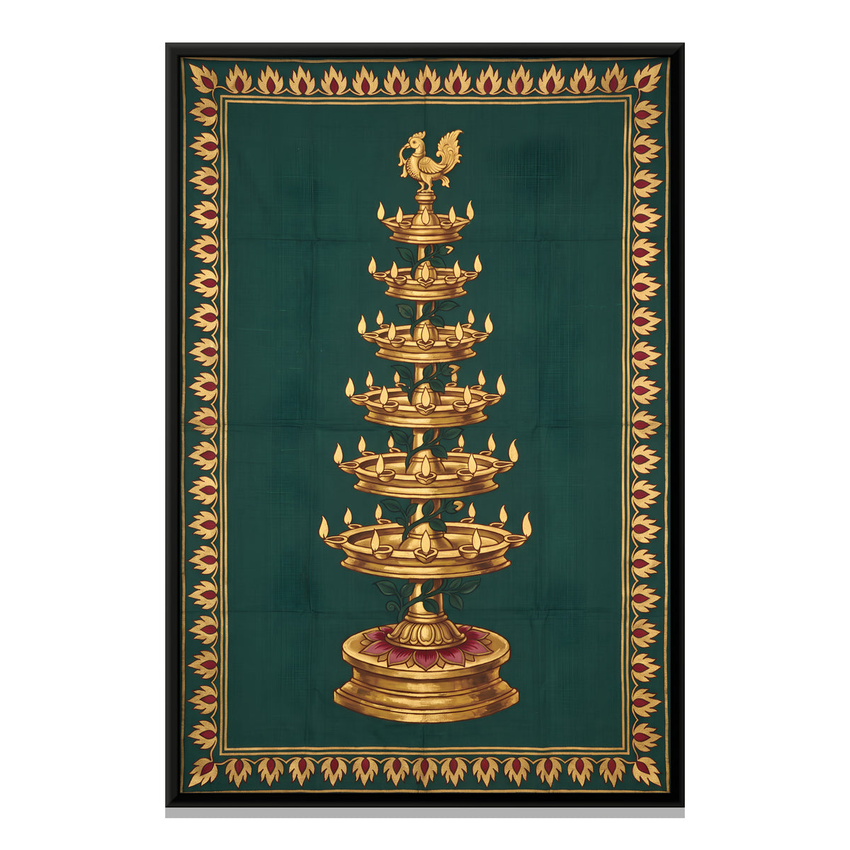 Tiered Temple Lamp - framed canvas print, front view