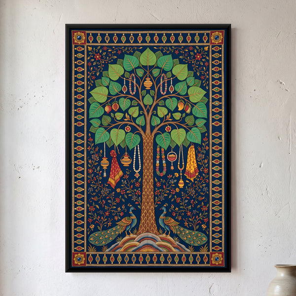 Jeweled Kalpavriksha Tree with Peacocks