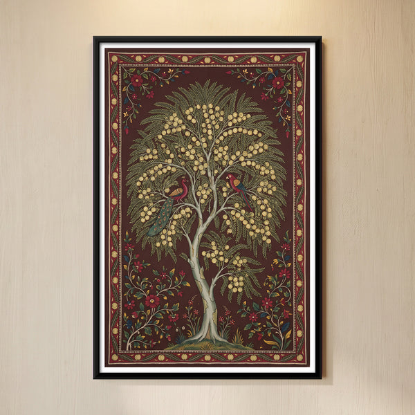 Amla Tree with Birds in Umber