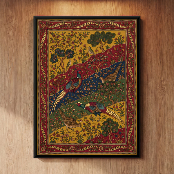 Pheasants on a Flowering Hillside