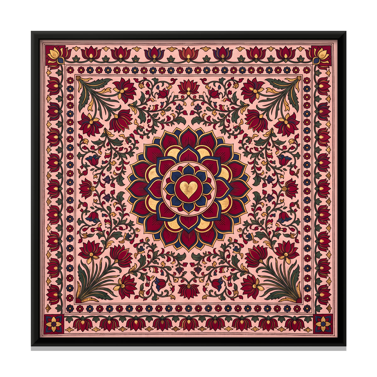 Lotus Medallion - framed canvas print, front view