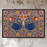 Pair of Swans with Lotus Flowers
