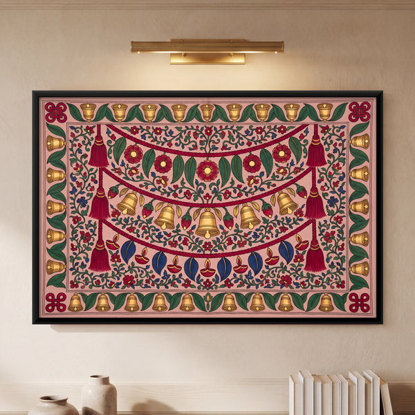 Decorative Toran with Hanging Temple Bells