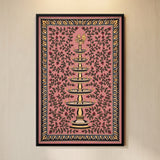Tiered Temple Lamp Against Floral Background