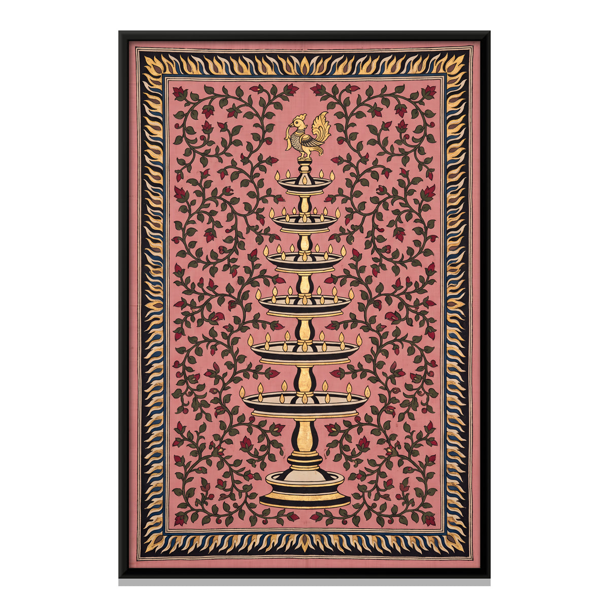 Tiered Temple Lamp - framed canvas print, front view