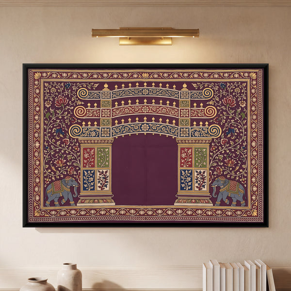 Temple Gateway with Elephants