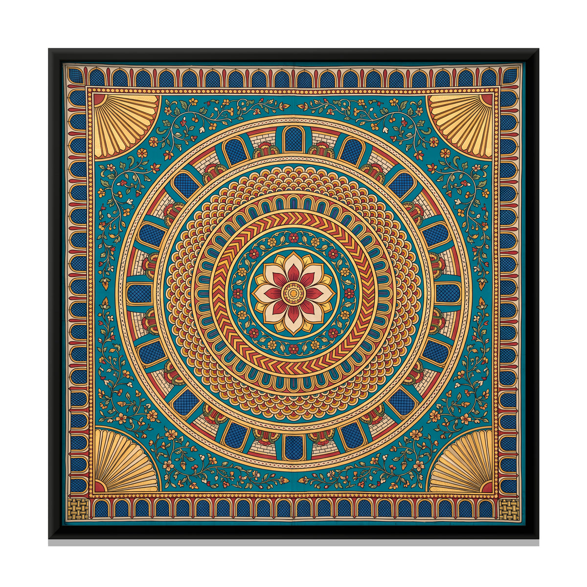 Dome Ceiling Mandala - framed canvas print, front view