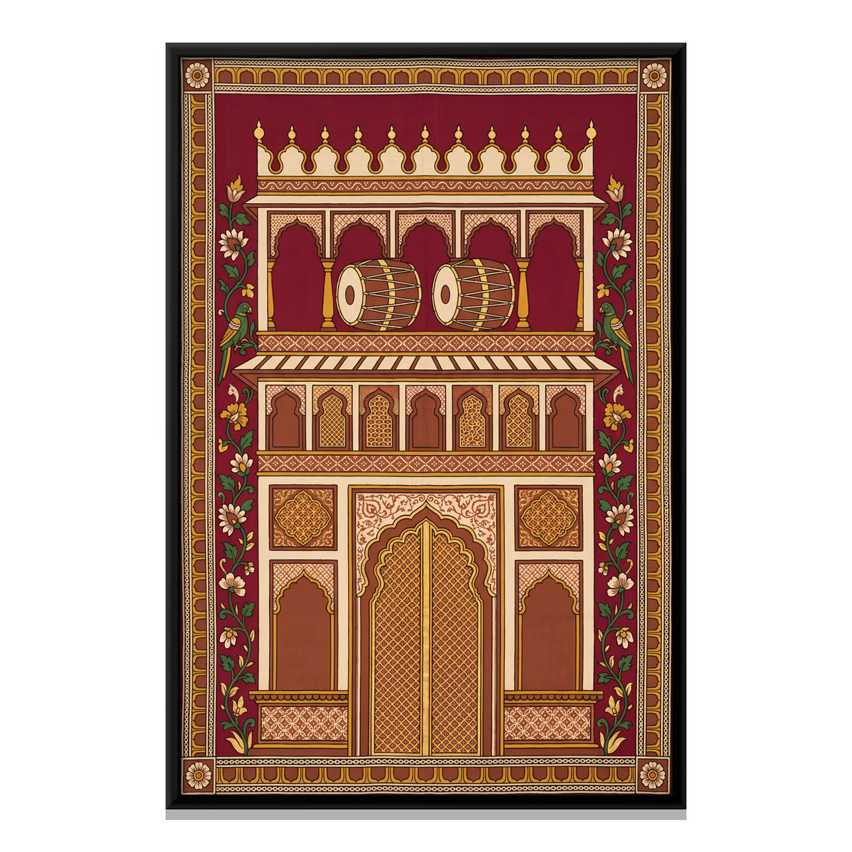 Drum House Gateway - framed canvas print, front view