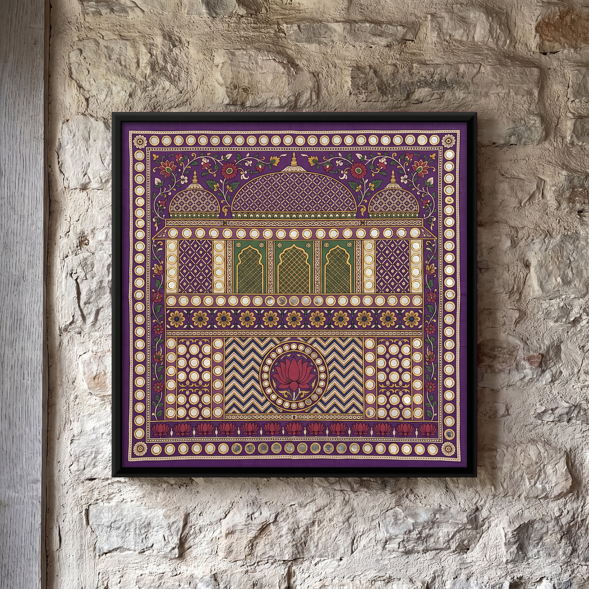 Mirror Palace Facade - framed canvas art hung on a wall