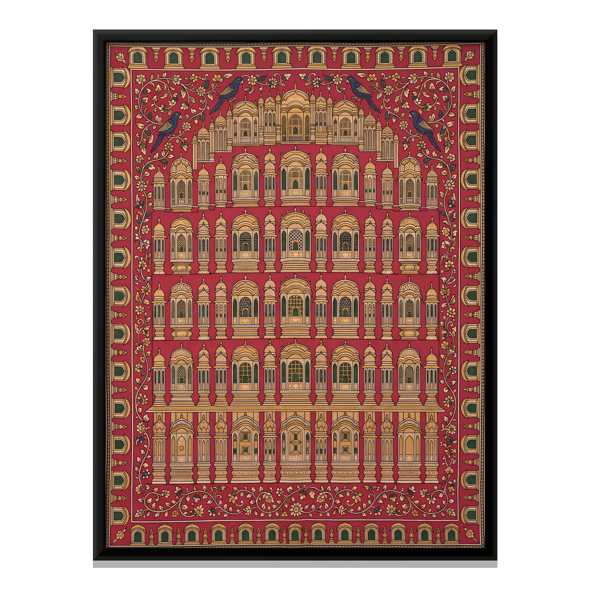 Hawa Mahal Facade - framed canvas print, front view