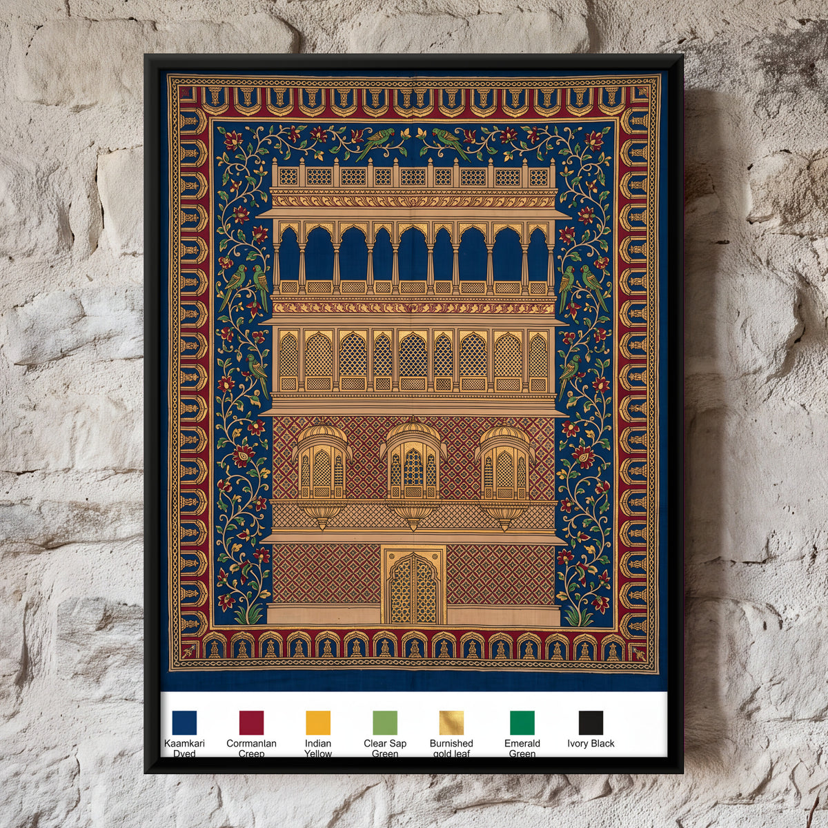 Jaisalmer Haveli Facade - framed canvas art hung on a wall