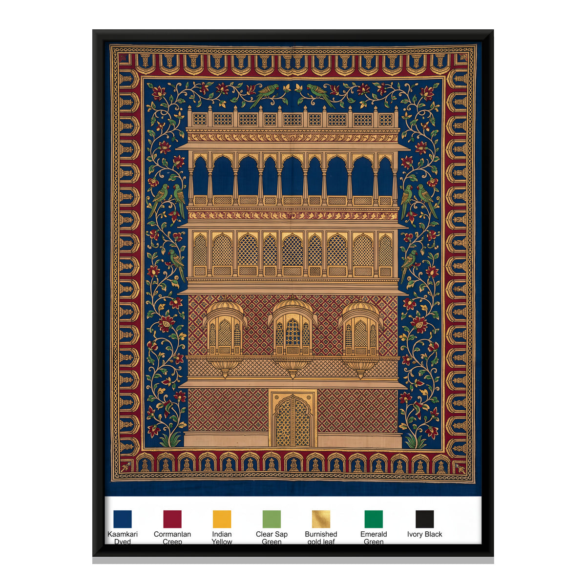 Jaisalmer Haveli Facade - framed canvas print, front view