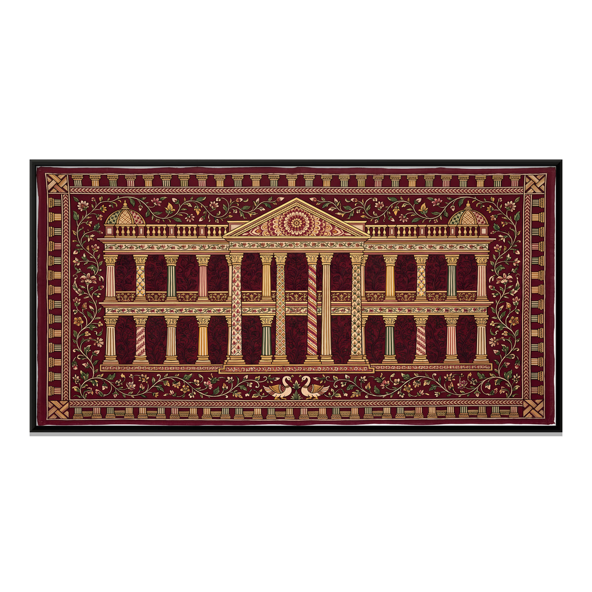 Colonial Mansion Facade - framed canvas print, front view