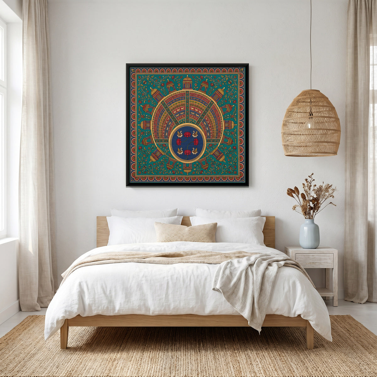 Circular Stepwell - canvas art shown in a second room setting