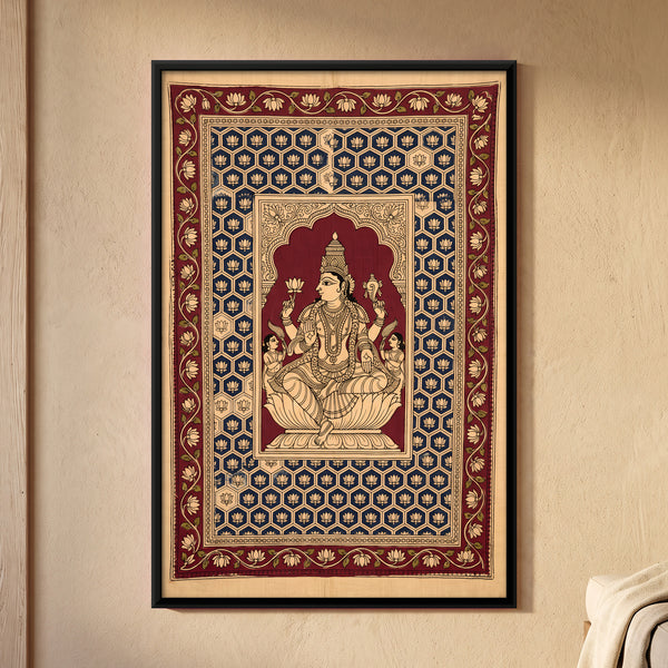 Four-armed Maa Lakshmi Seated on a Lotus