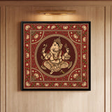 Shri Ganesh Seated in a Lotus Medallion