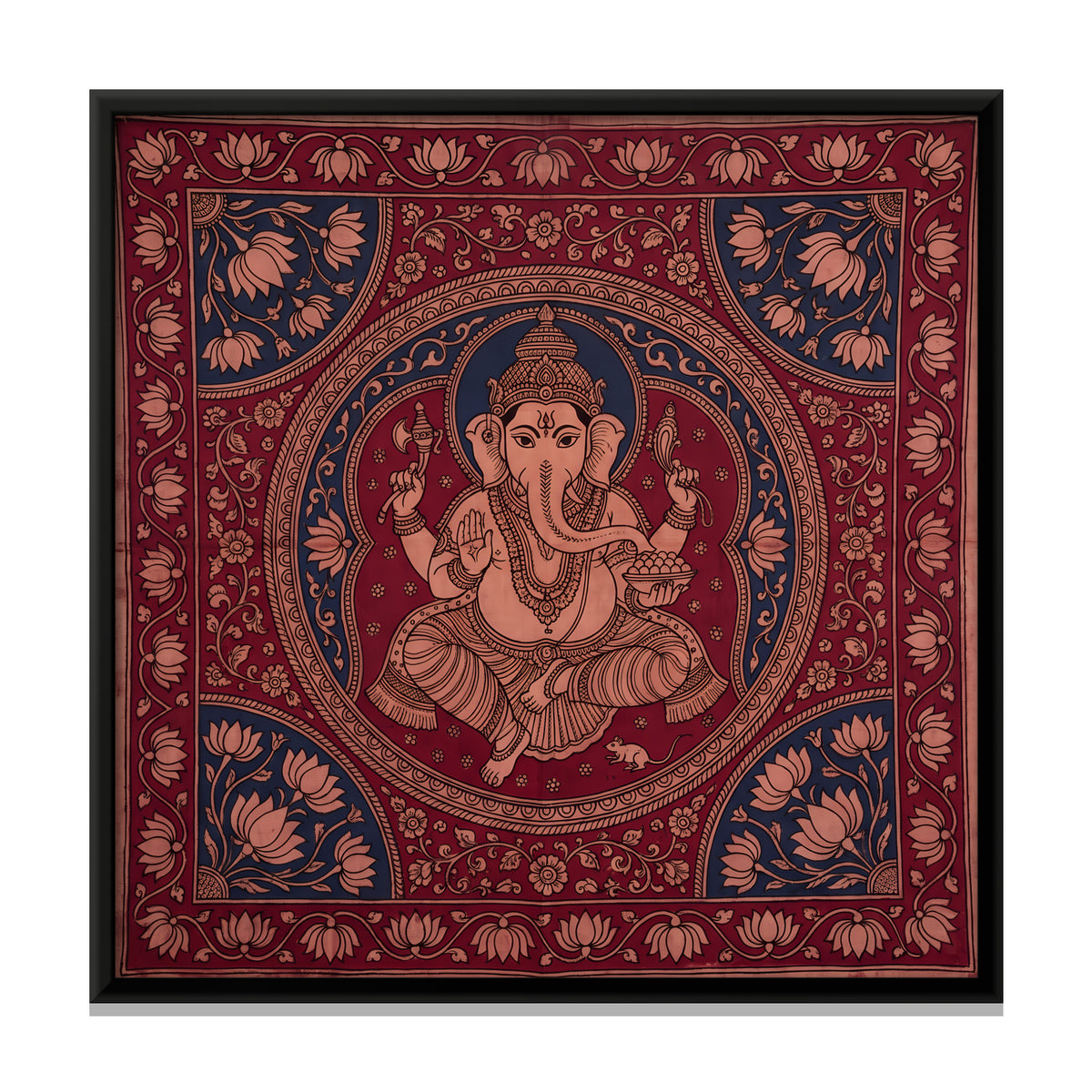 Ganesha in a Medallion - framed canvas print, front view
