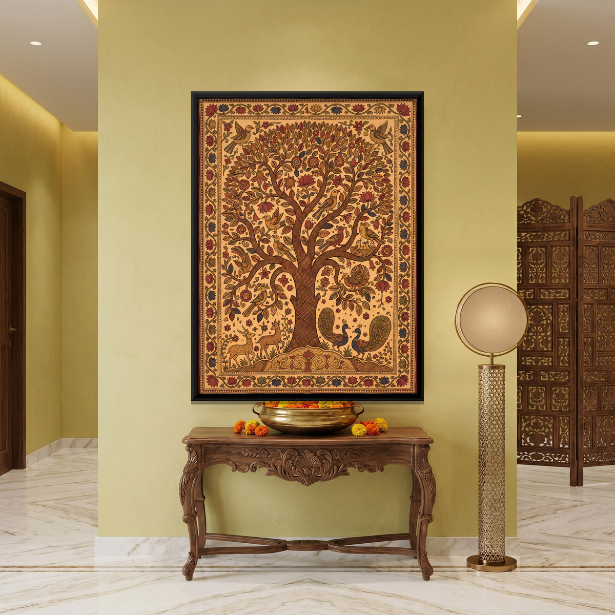 Tree of Life - canvas art shown in a second room setting