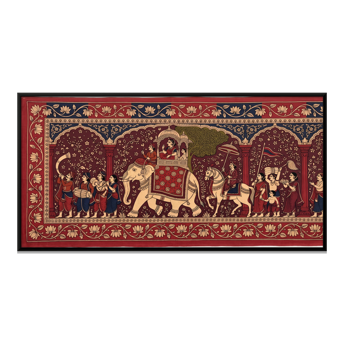 Royal Procession - framed canvas print, front view