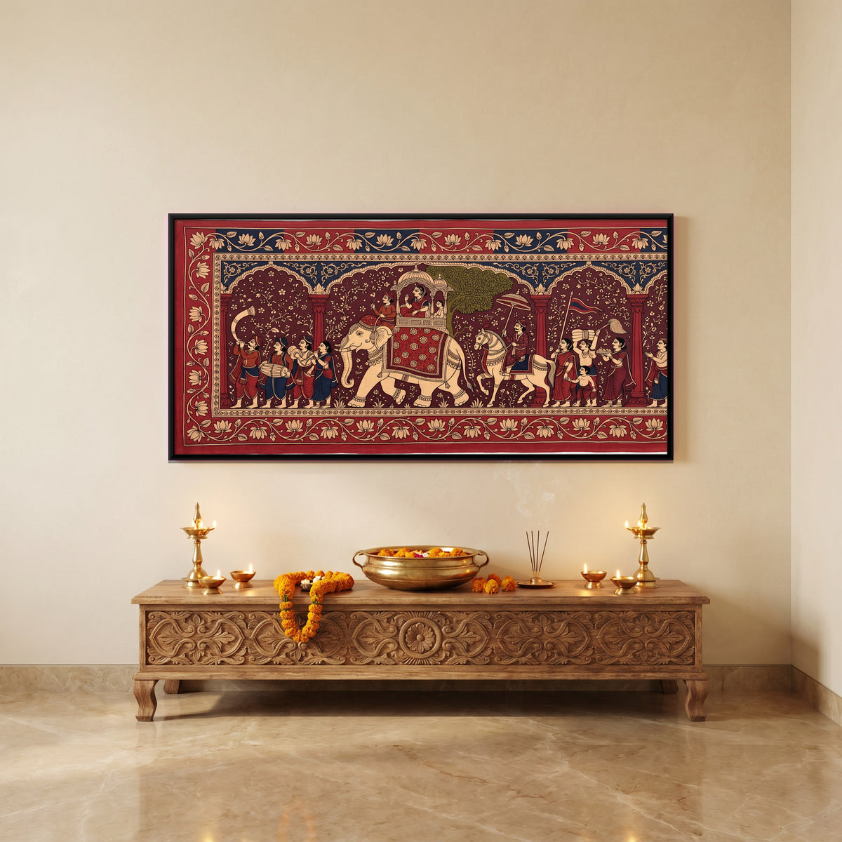 Royal Procession - canvas art shown in a styled room