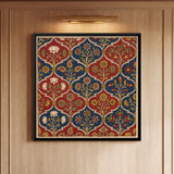 Ogee Floral Lattice Pattern with Lotuses