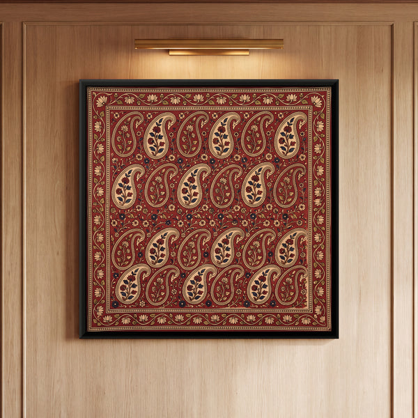 Rows of Floral Paisley Motifs