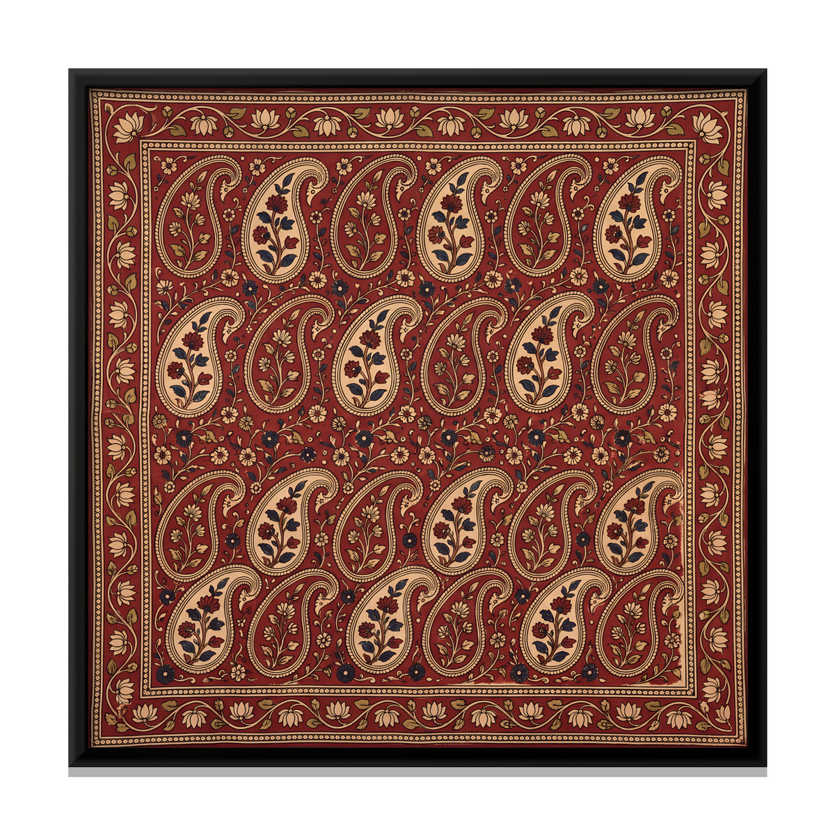 Rows of Paisleys - framed canvas print, front view