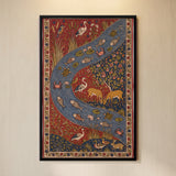 Winding River with Aquatic Life, Deer, and Birds