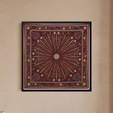 Radiating Sunburst Pattern with Lotus Corners