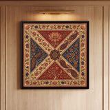 Peacock and Lotus in Diagonal Panels