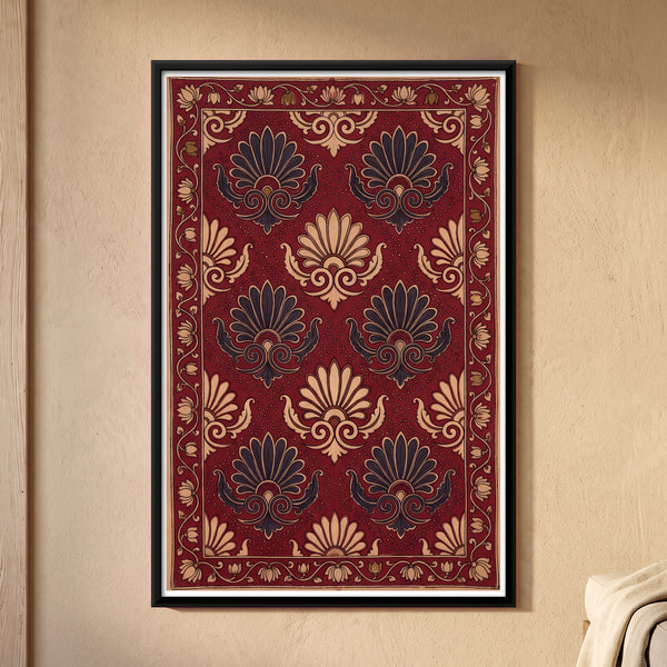 Repeating Fan Palmette Floral Pattern