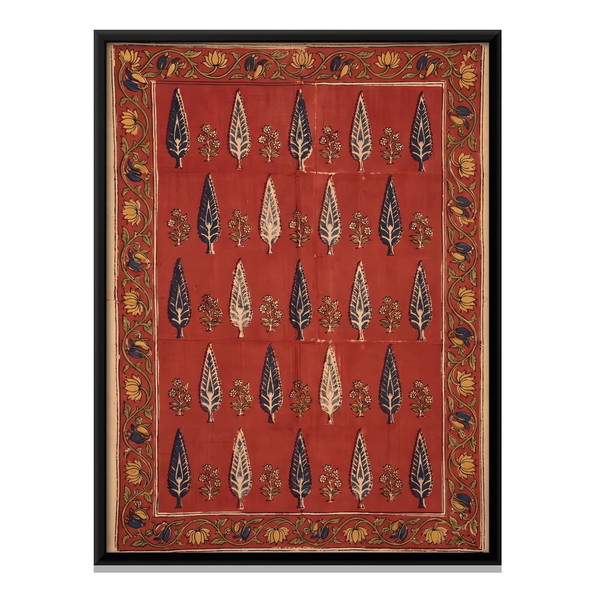 Rows of Cypress Trees - framed canvas print, front view
