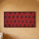Floral Sprigs on Red