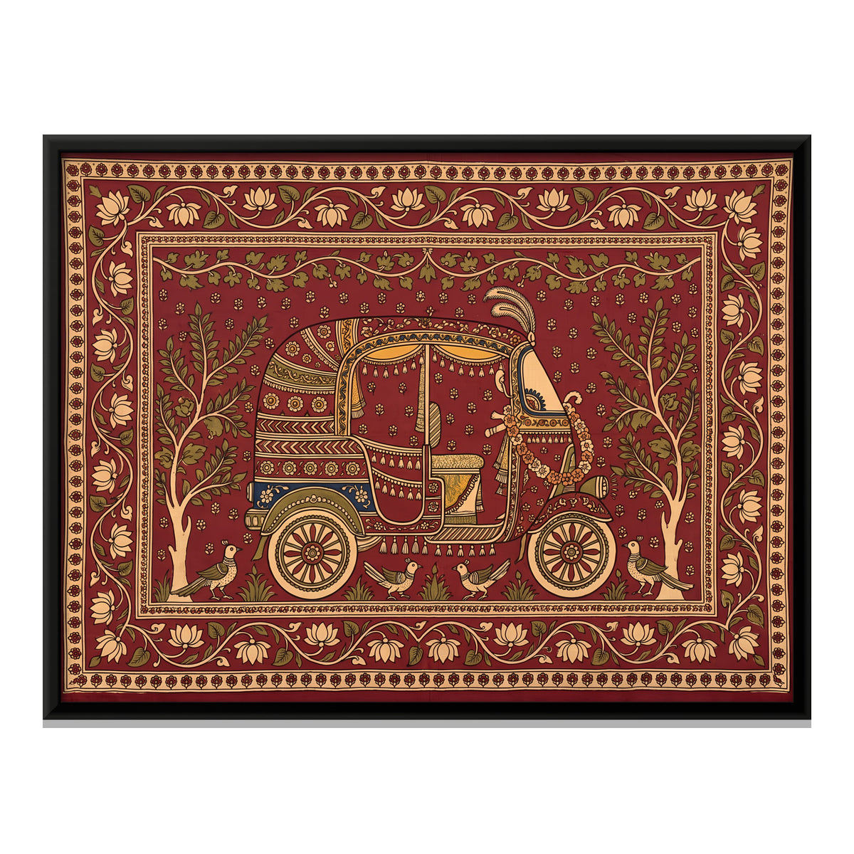 Auto Rickshaw - framed canvas print, front view