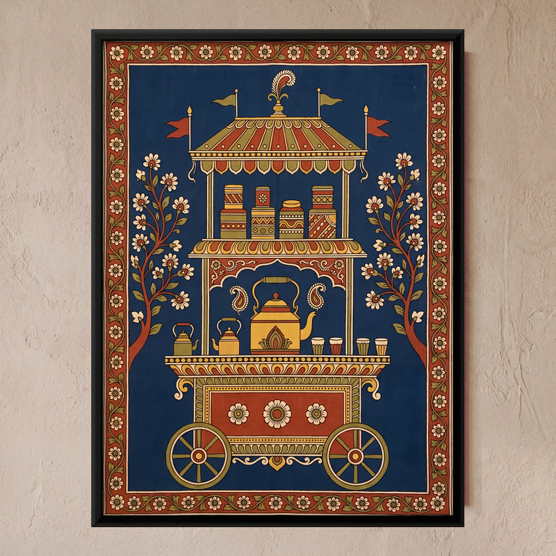 Chai Cart - framed canvas art hung on a wall