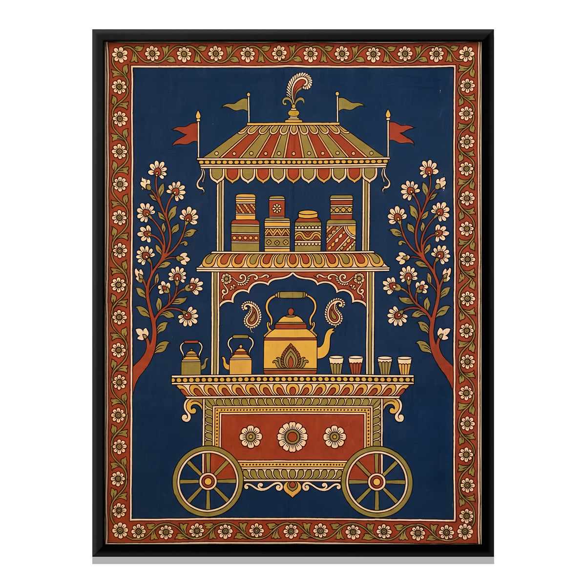 Chai Cart - framed canvas print, front view